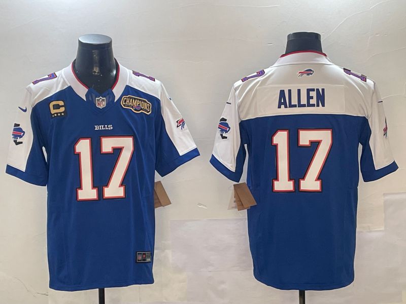 Men Buffalo Bills #17 Allen Blue Thanksgiving three generations 2024 Nike Limited NFL Jersey style 2